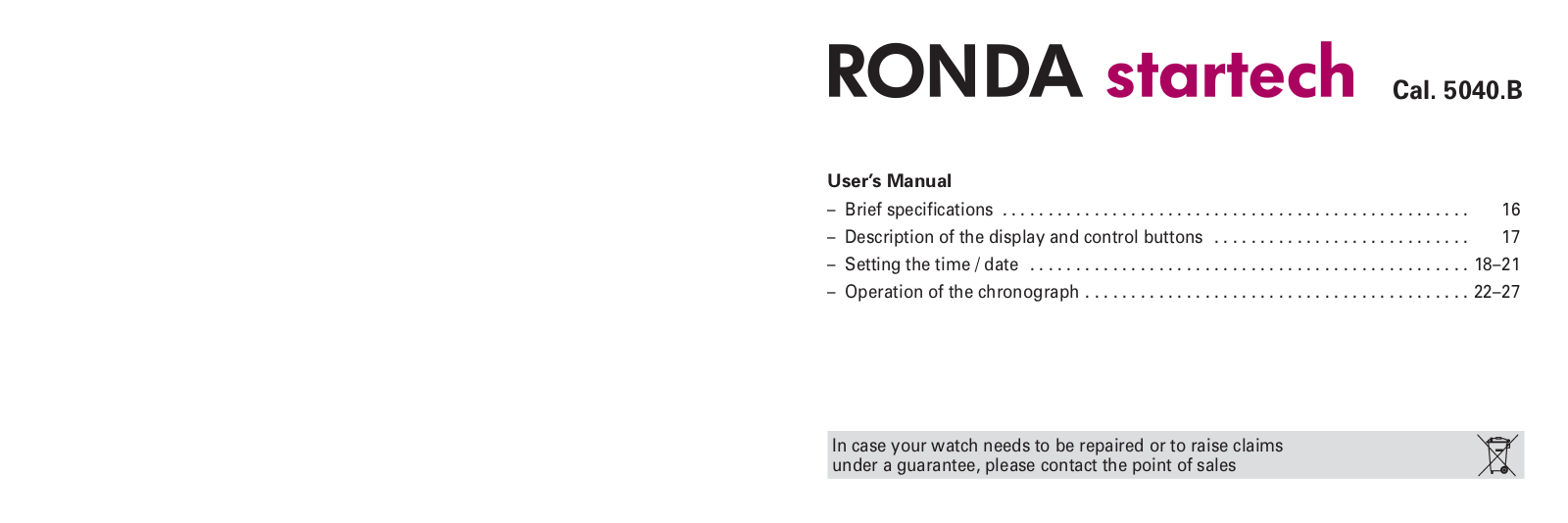 Continental Startech 5040 User Manual