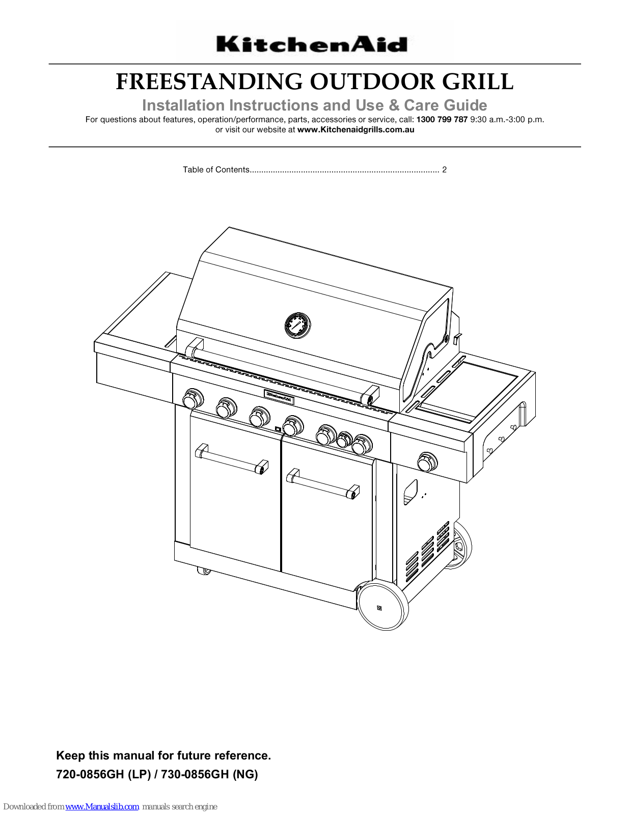 KitchenAid 720-0856GH, 730-0856GH Installation Instructions And Use & Care Manual