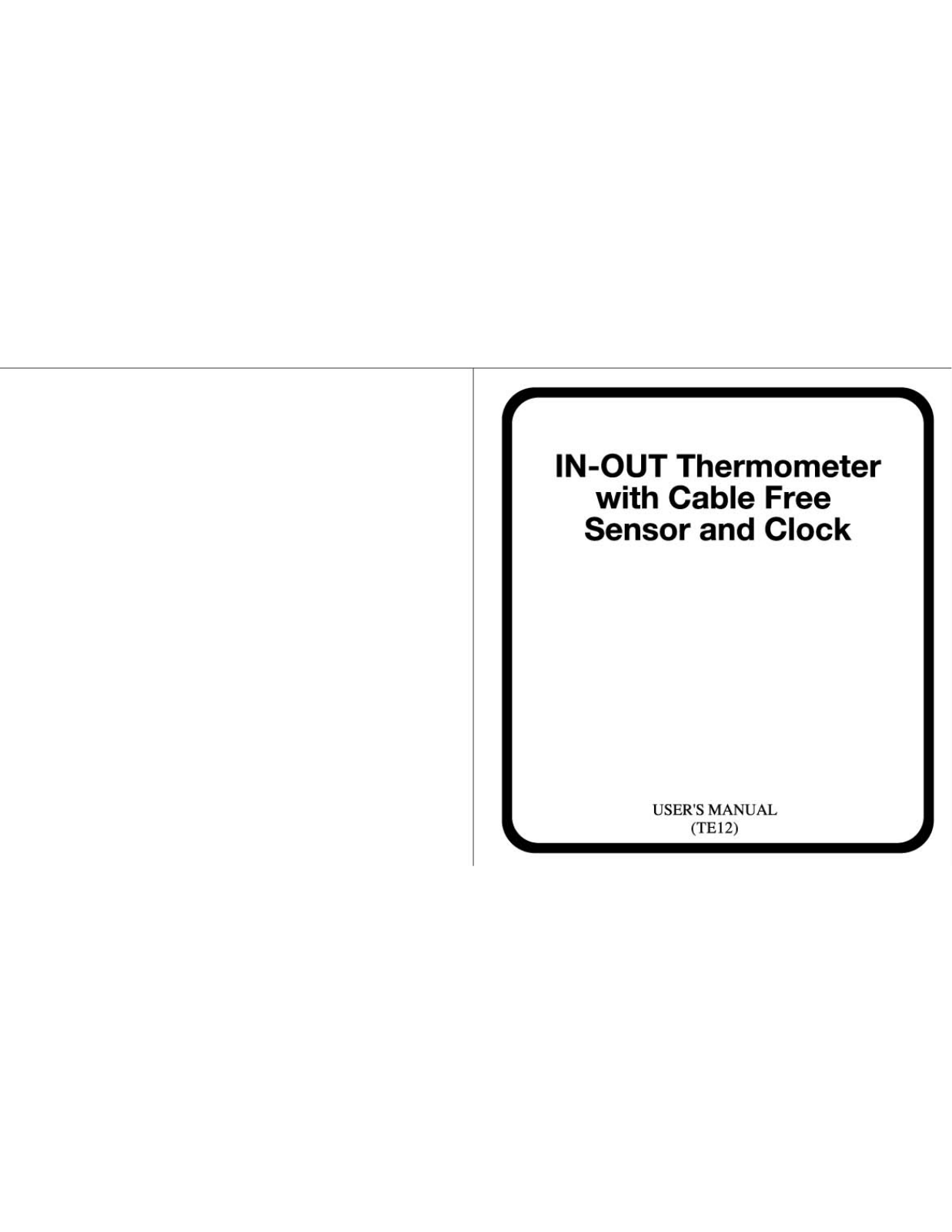 Hideki Electronics TS02 C, TE12 EL NL User Manual