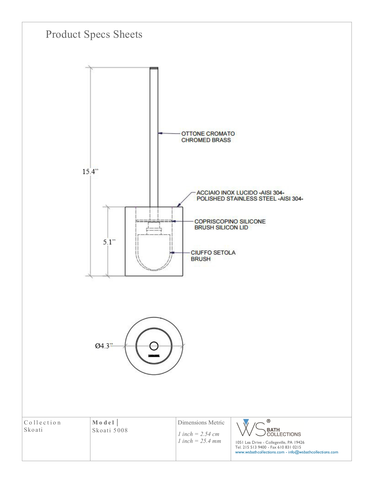 WS Bath Collections WSO1114 Specification - ManualMachine.com