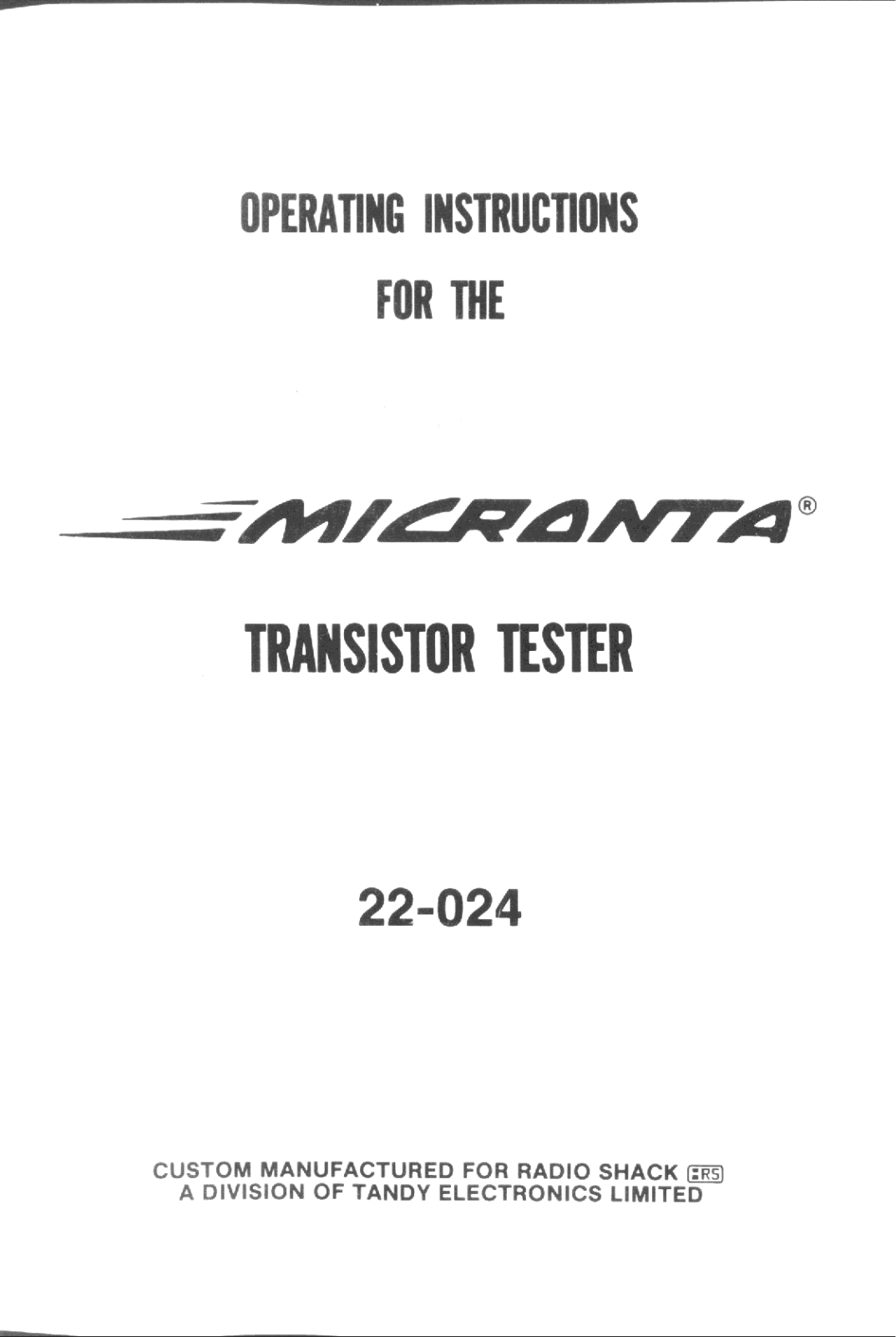 Micronta 22-024 User Manual - ManualMachine.com