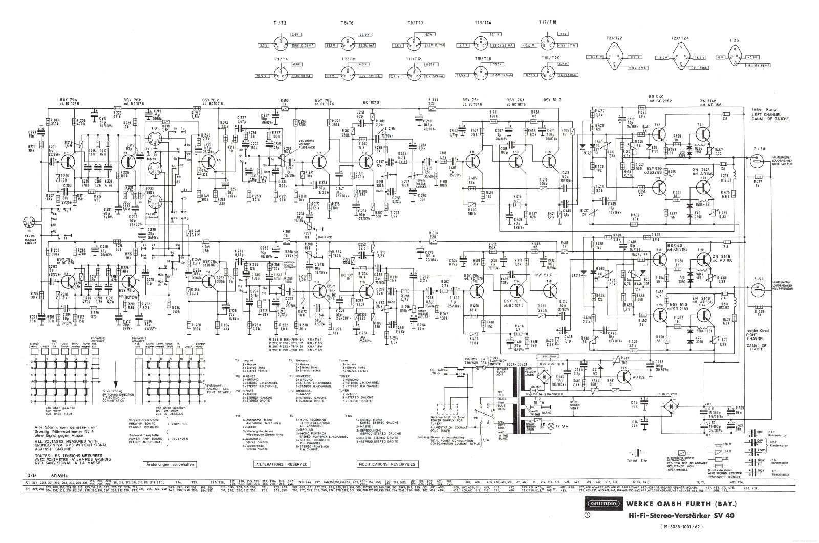 Grundig SV-40 Schematic