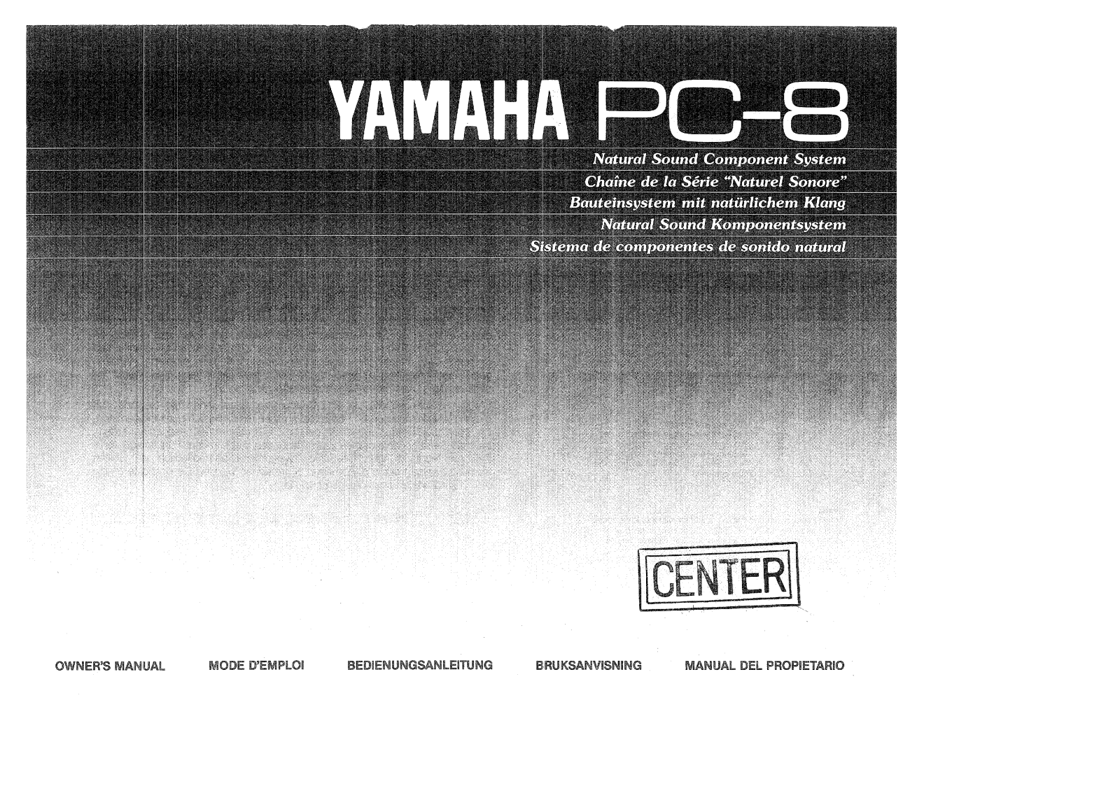 Yamaha PC-8 Owners manual