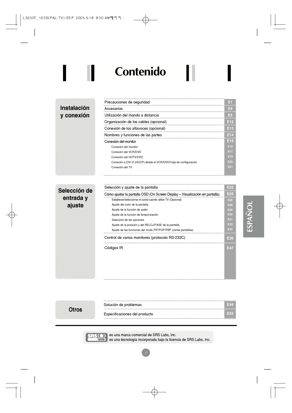 Lg L4200TFK, L3700T, L4200TF, L3700TF, L3200TFK User Manual