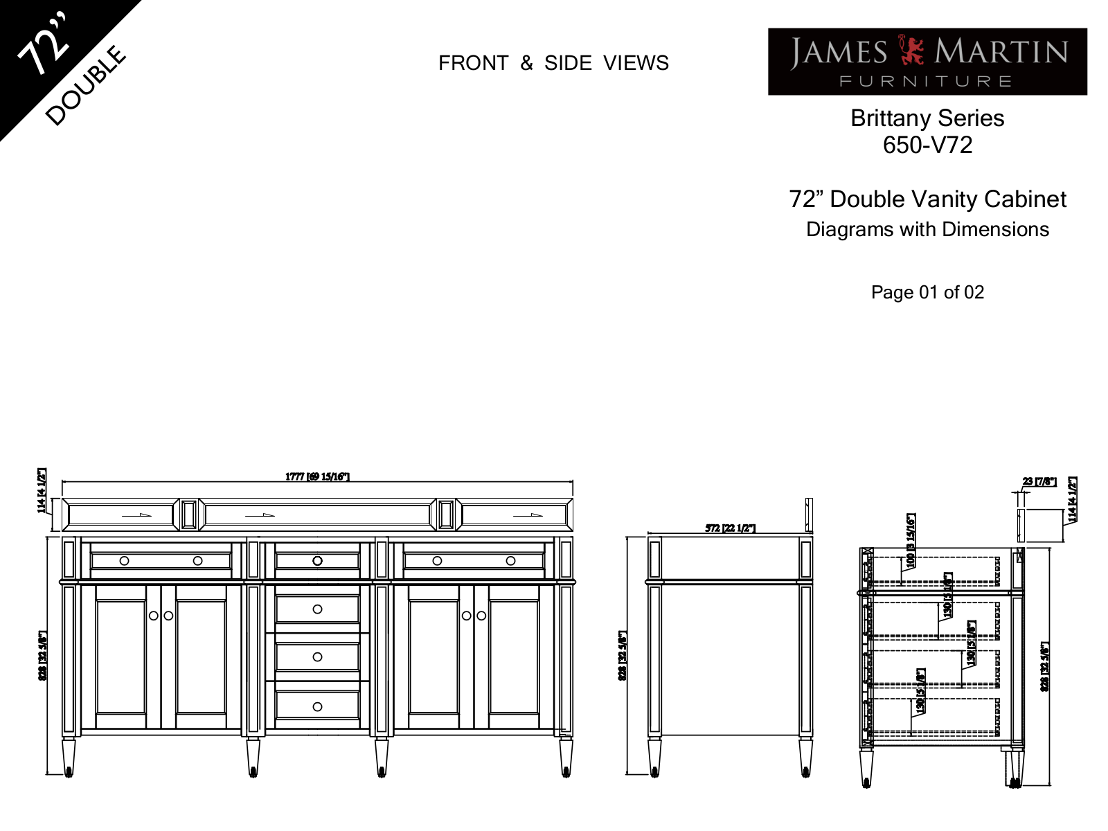 James Martin 650V72CWH4GLB, 650V72BNM4GLB, 650V72UGR4GLB Specifications