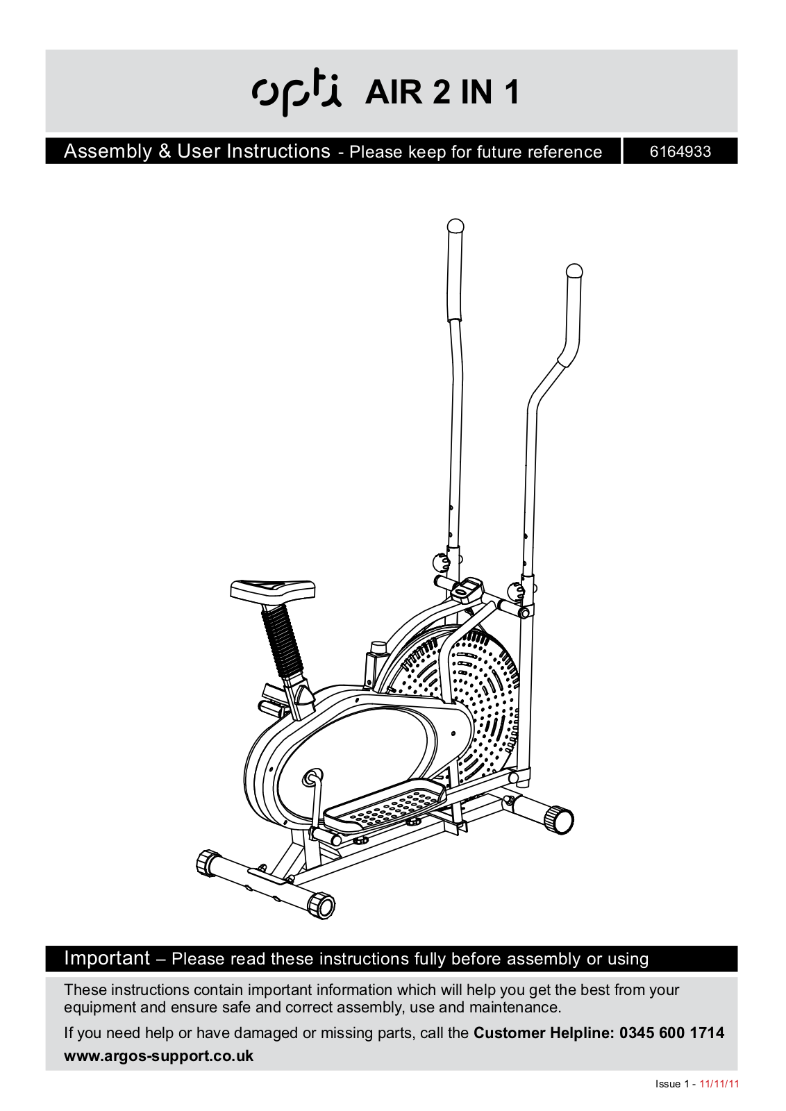 opti AIR 2 IN 1 Instruction manual