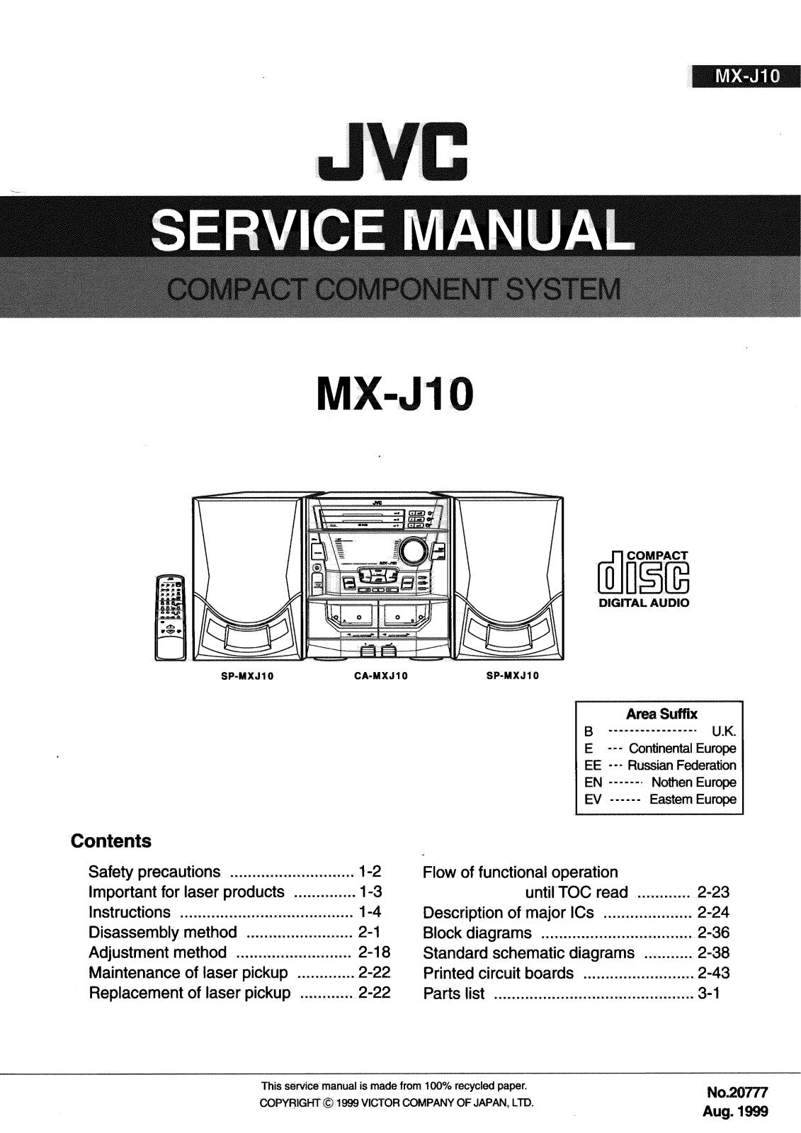 JVC MXJ-10 Service manual