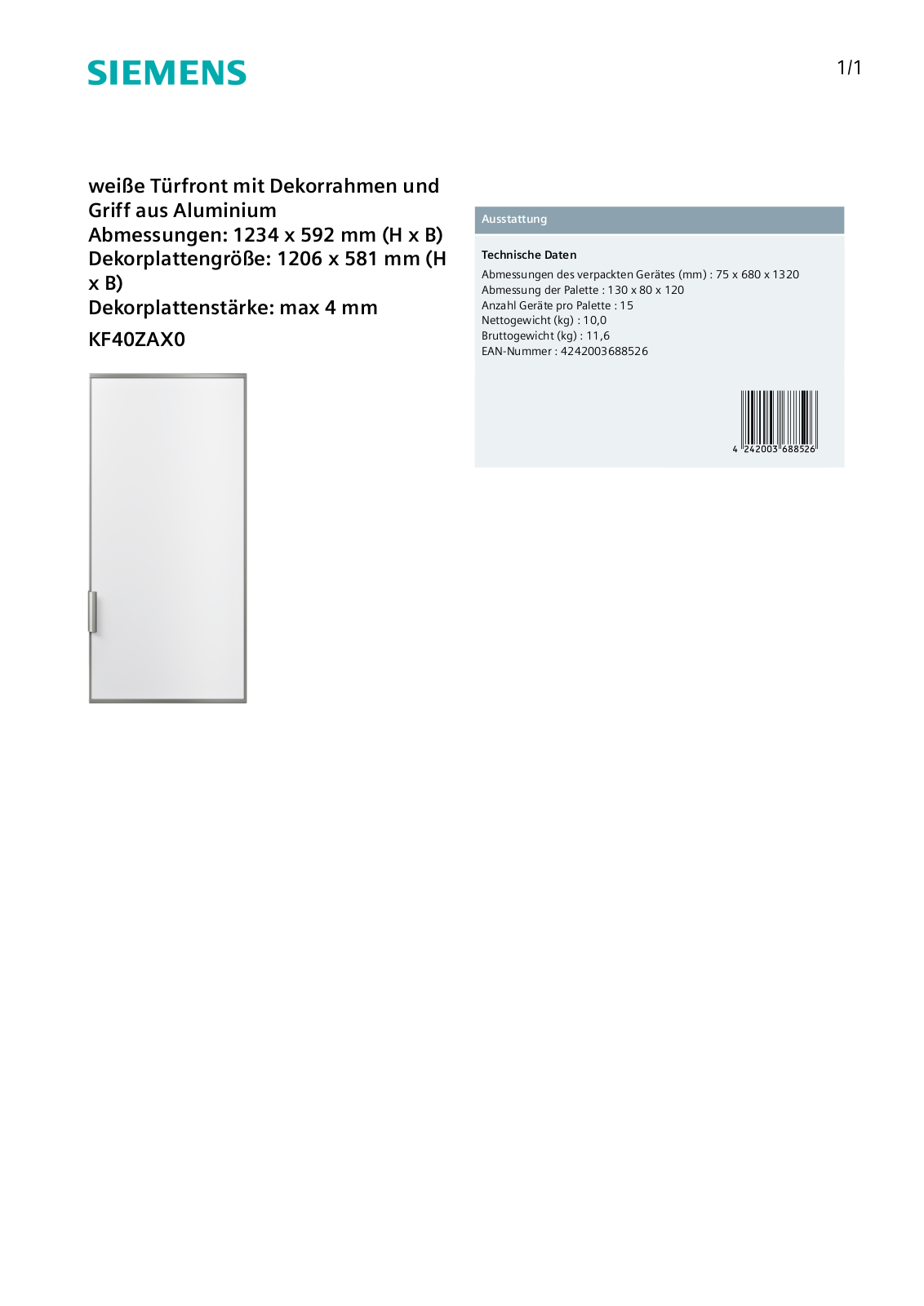 Siemens KF40ZAX0 User Manual