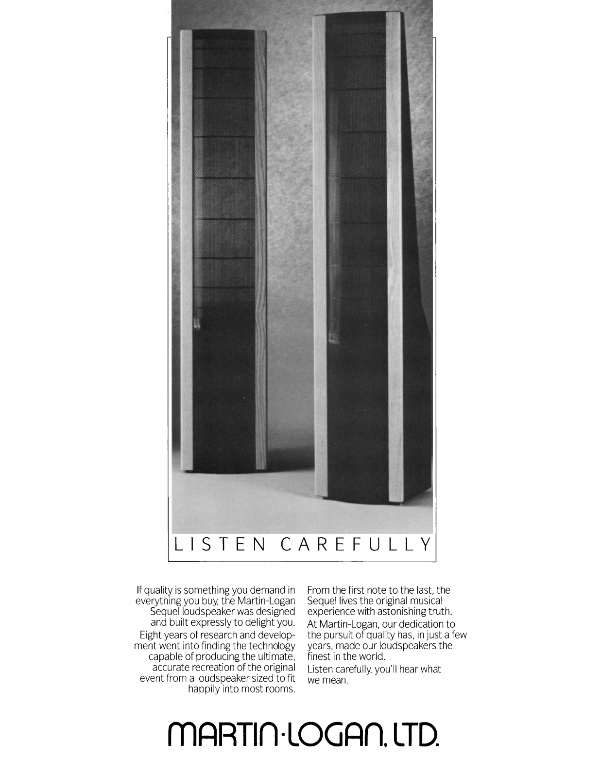 Martin Logan Sequel Brochure