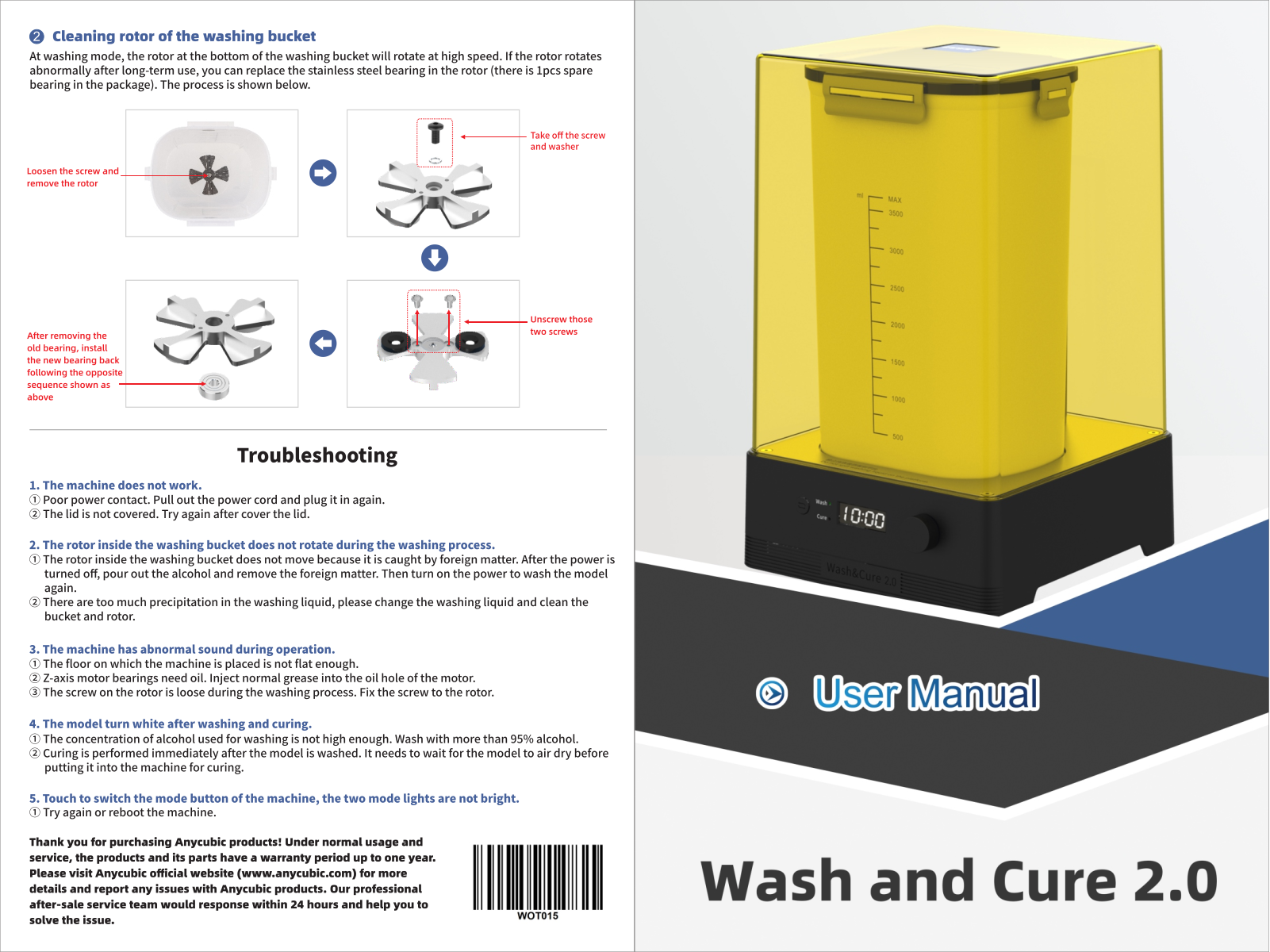 Anycubic Wash and Cure 2.0 User guide