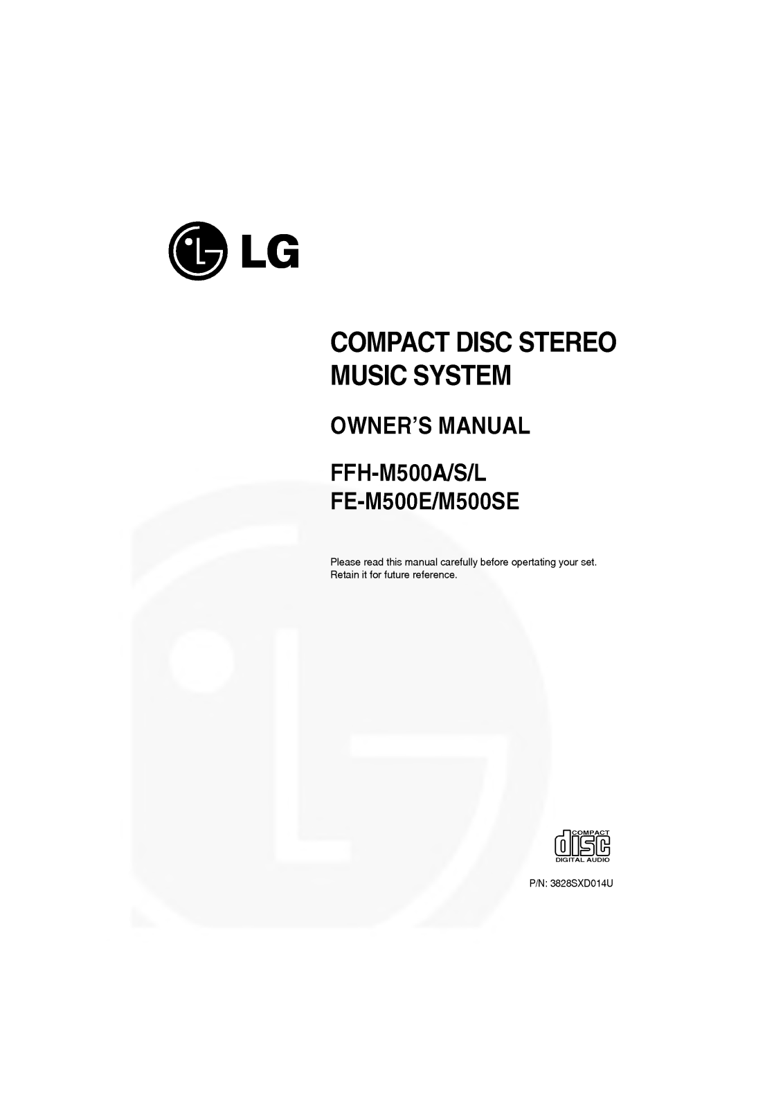 LG FFH-M500A User Manual
