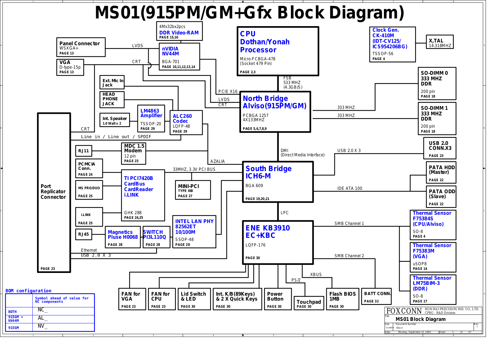 Sony VGN-FSxxxx, MS01 Schematics