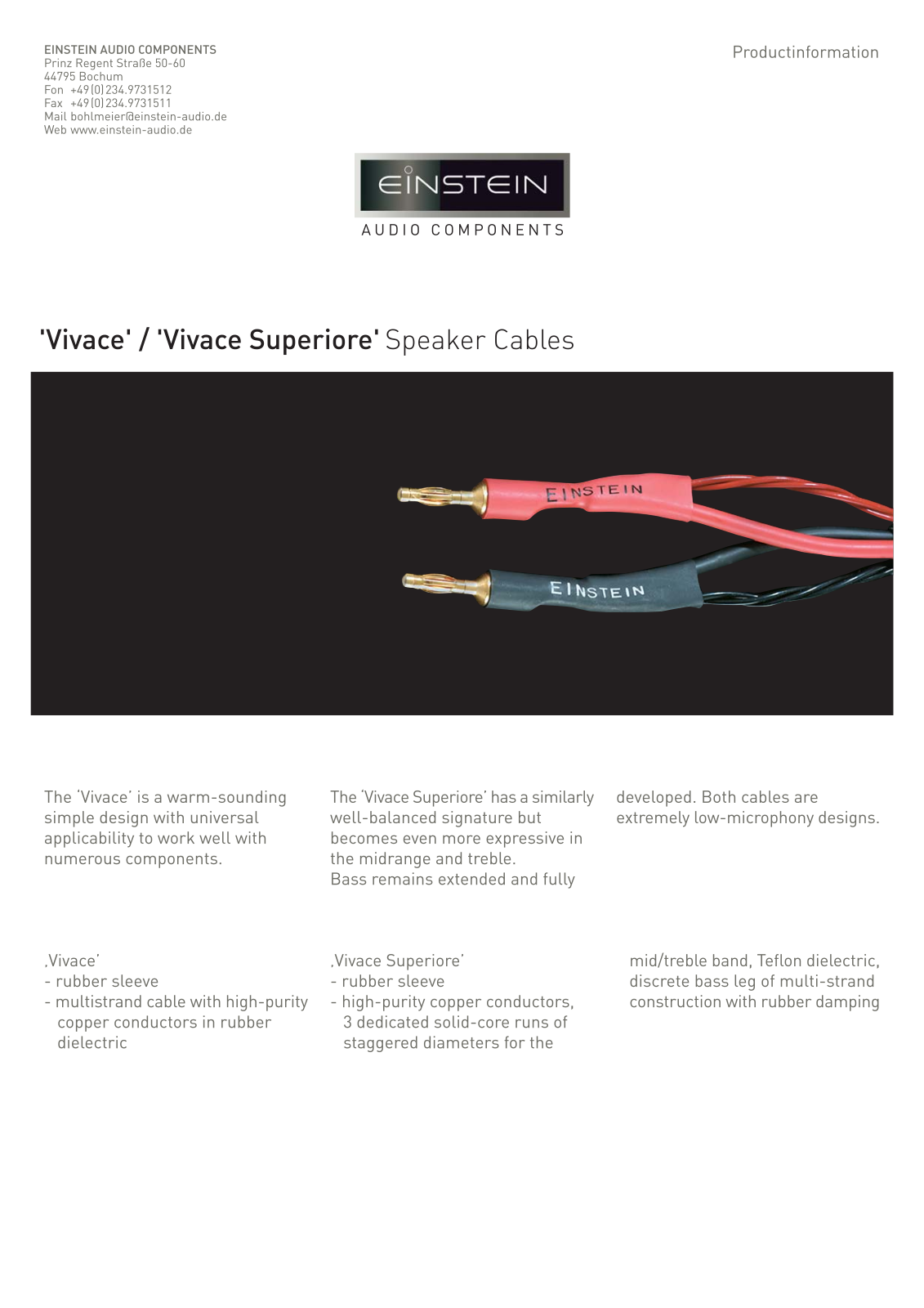 Einstein Vivace Brochure