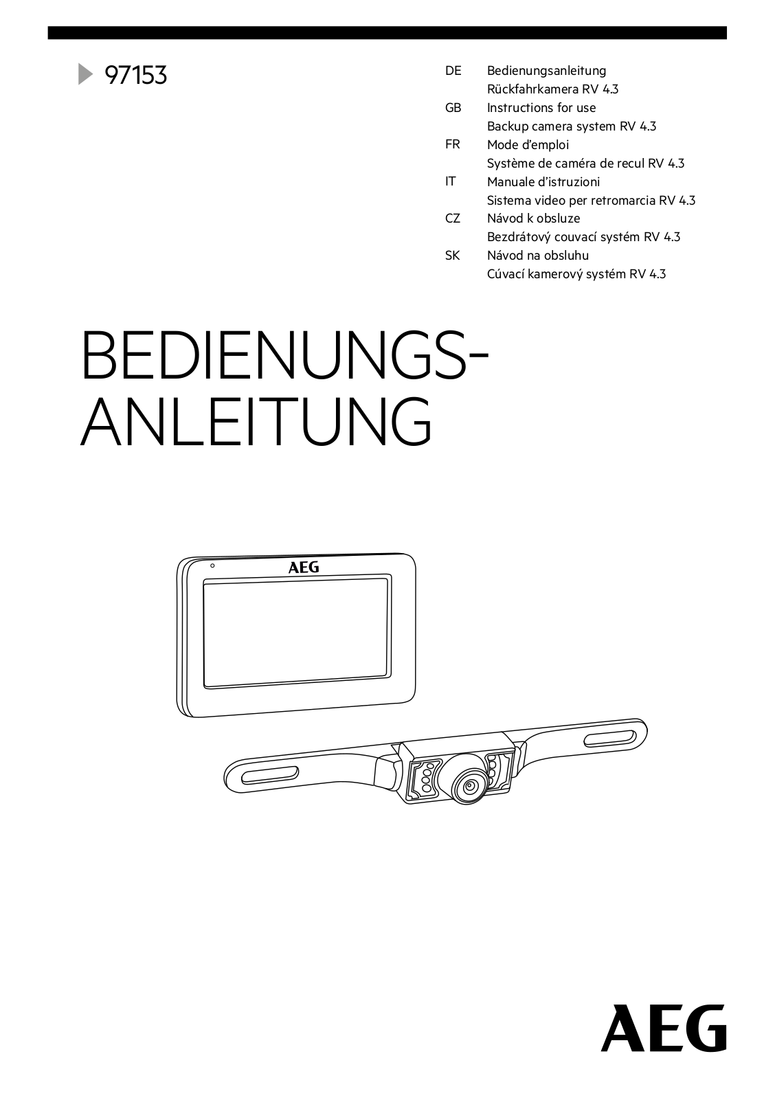 AEG 97153, RV 4.3 User guide