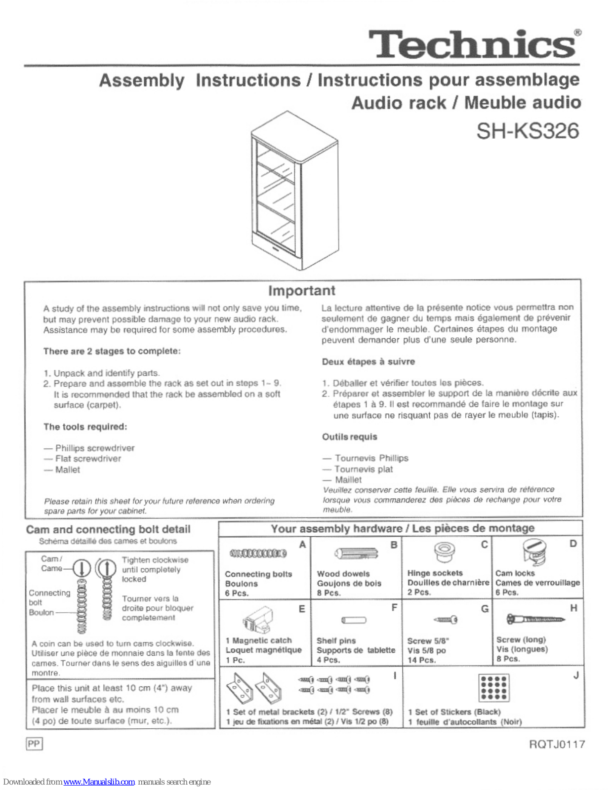 Technics SH-KS326 Assembly Instructions Manual