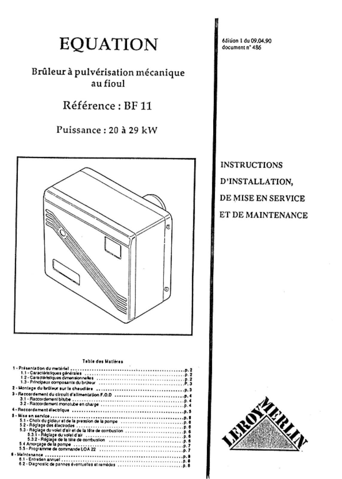 EQUATION BF 11 User Manual