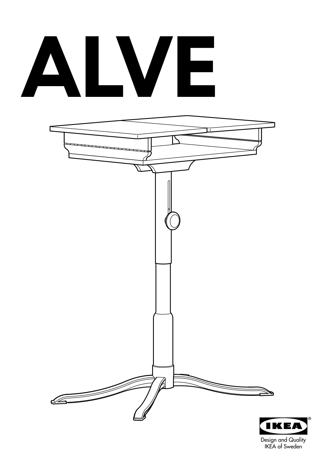 IKEA ALVE LAPTOP TABLE User Manual