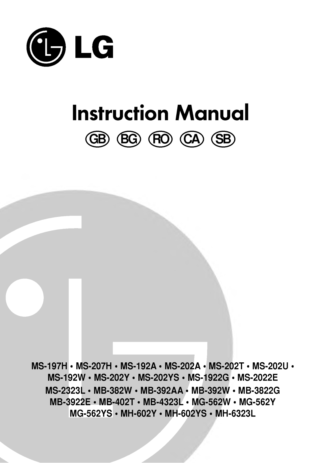 Lg MS-192W User Manual