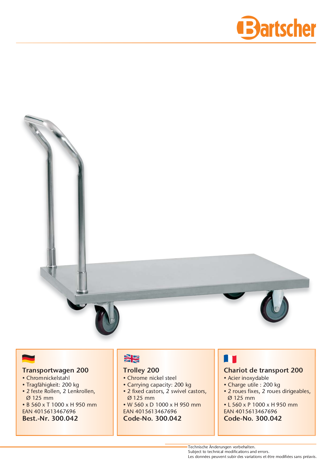 Bartscher 300042 BROCHURE