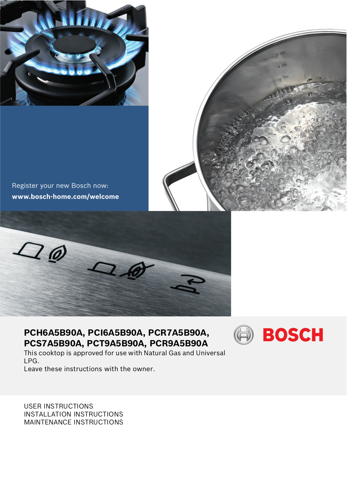 Bosch PCR9A5B90A, PCT9A5B90A User Manual