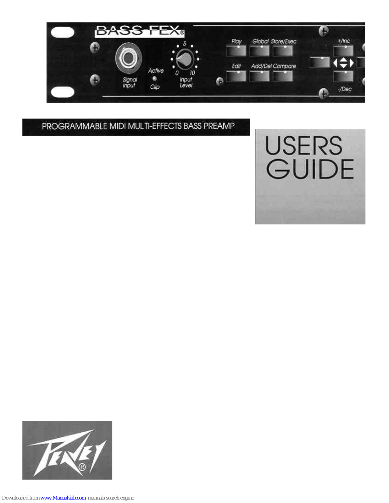 Peavey Bass Fex User Manual