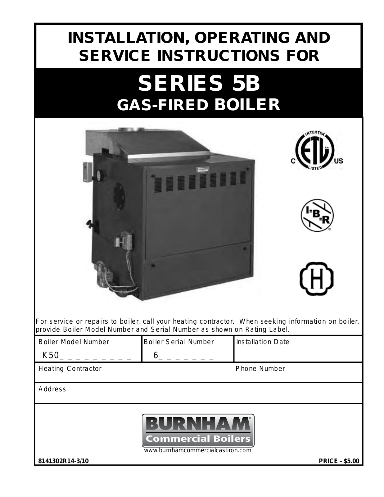 Burnham K50 User Manual