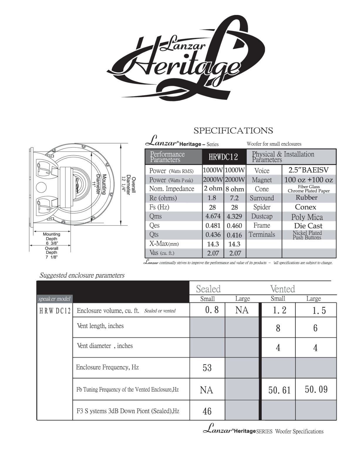 Lanzar HRWDC12 Instruction Manual