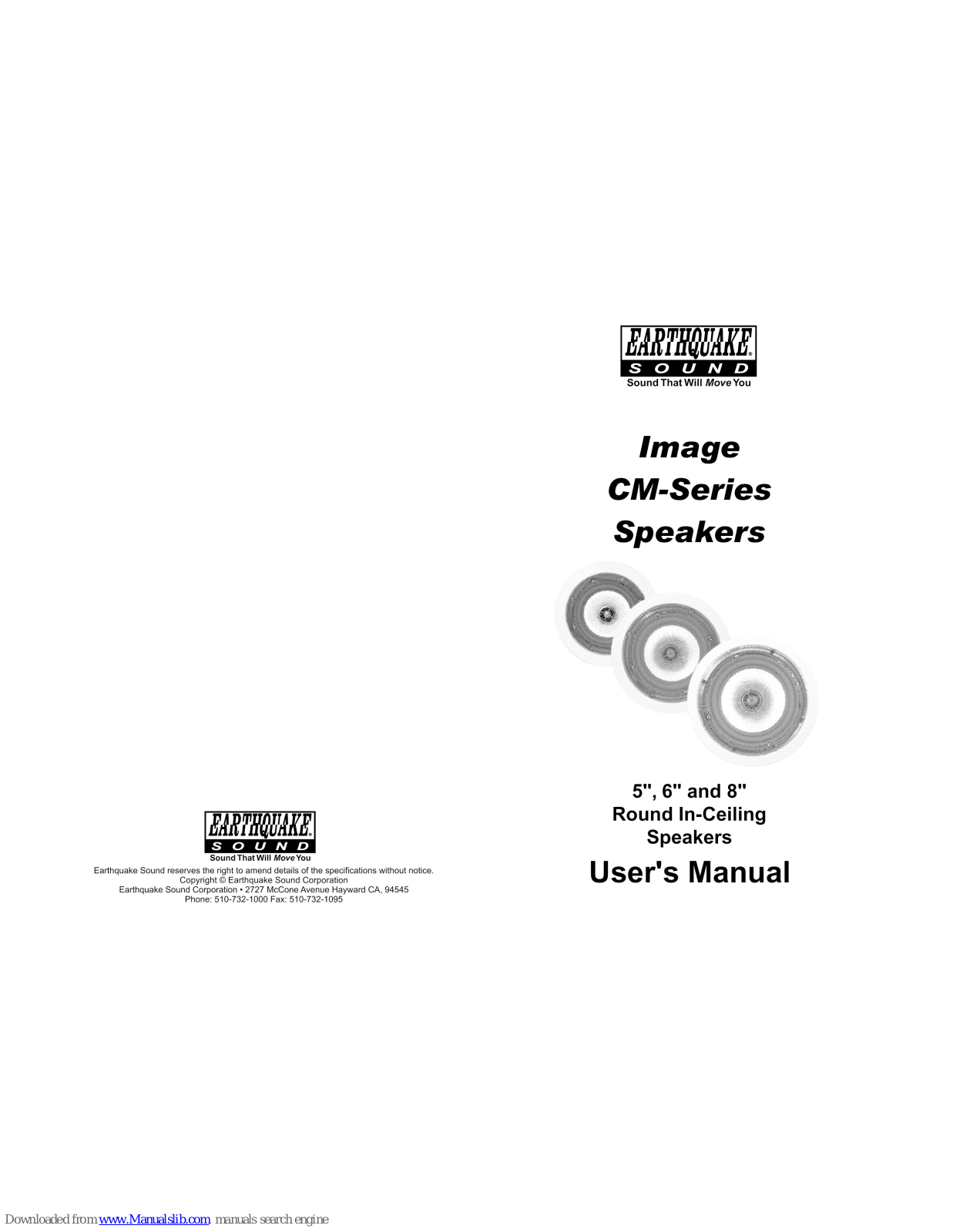 EarthQuake cm-500, cm-600, cm-800 User Manual