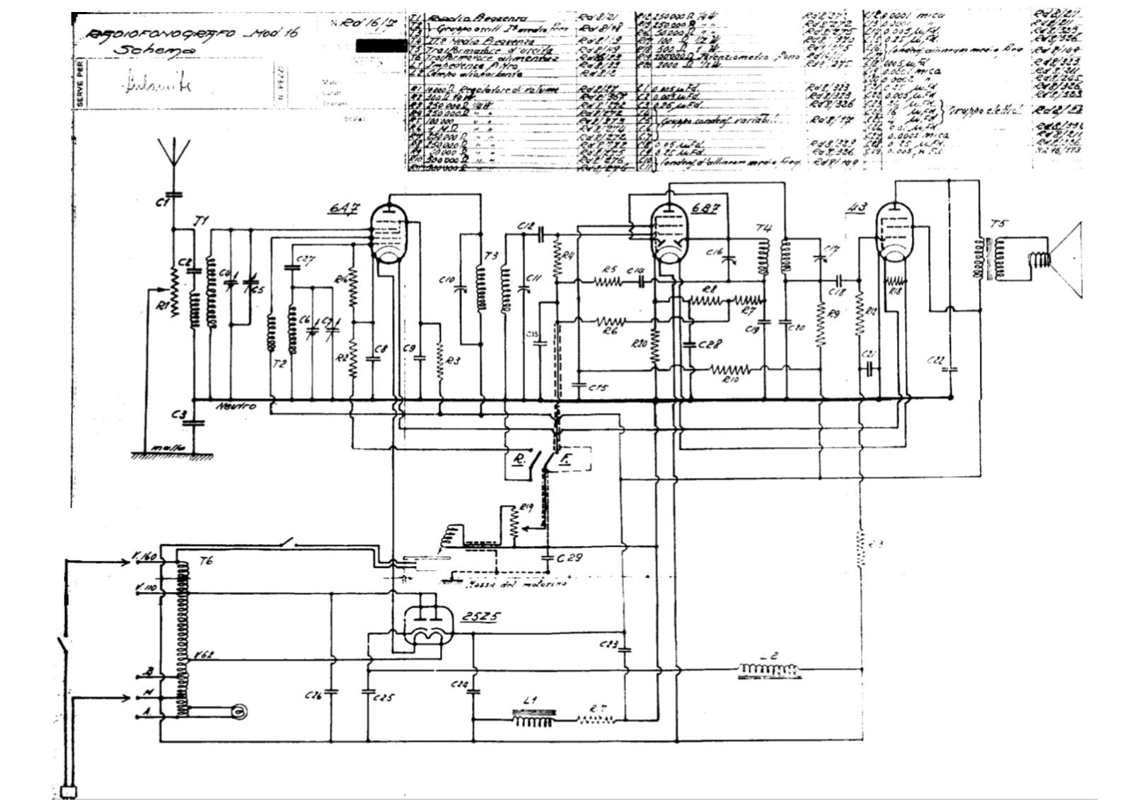 Radiomarelli sulamite schematic