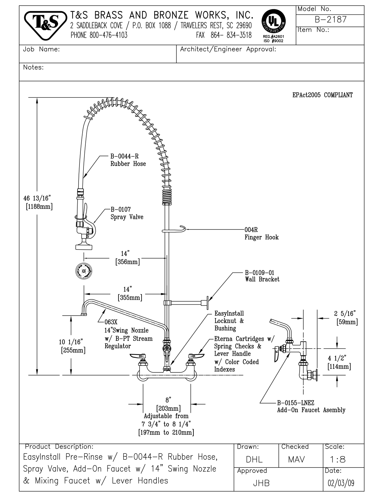 T & S Brass & Bronze Works B-2187 General Manual