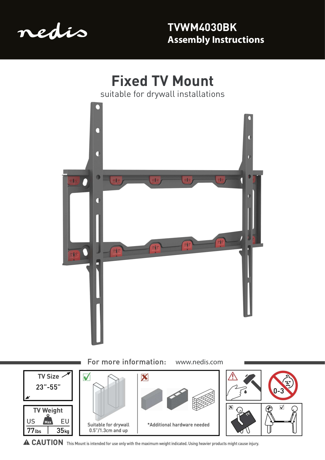 Nedis TVWM4030BK operation manual