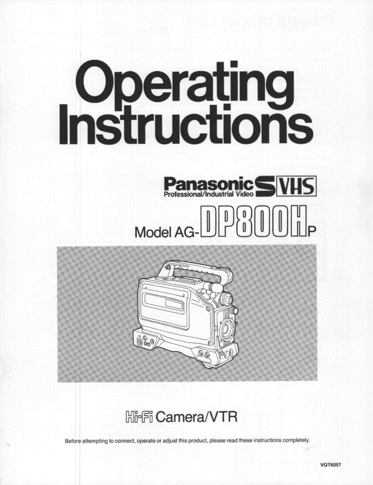 Panasonic AG-DP800H User Manual