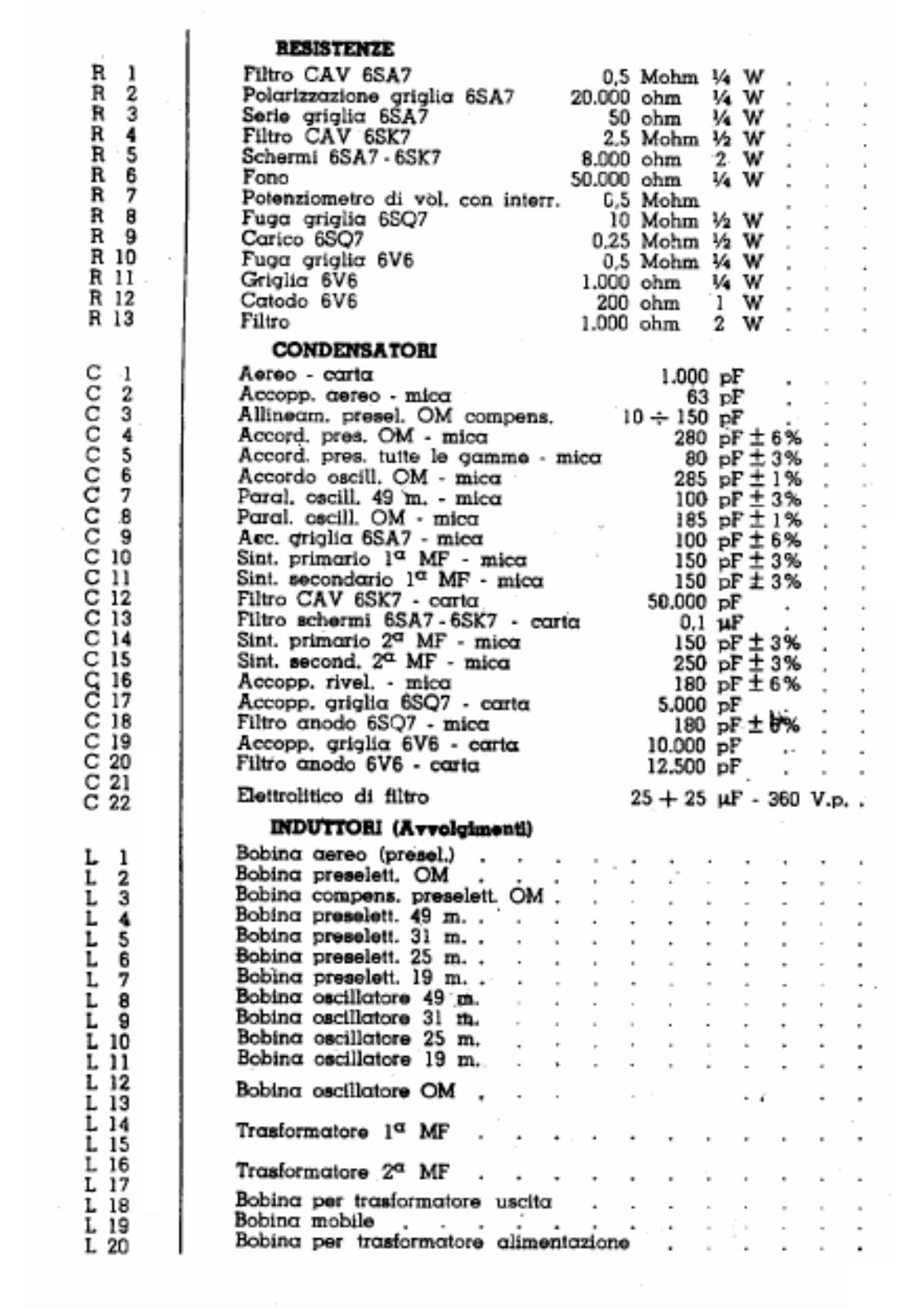 Radiomarelli 122 components