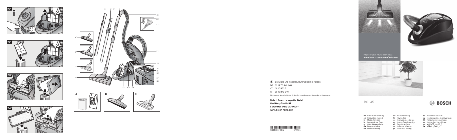 Bosch BGB 452530, BGB 452540, BGL 452125, BGL 452131, BGL 452132 User manual