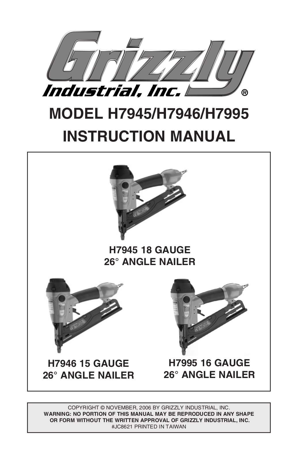 Grizzly H7995, H7946 User Manual