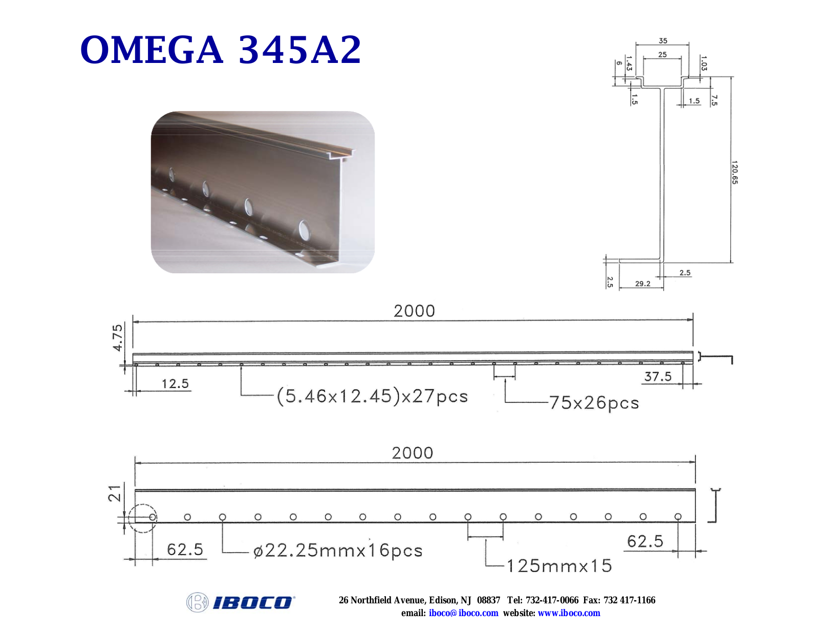 Iboco OMEGA 345A2 Dimensional Sheet