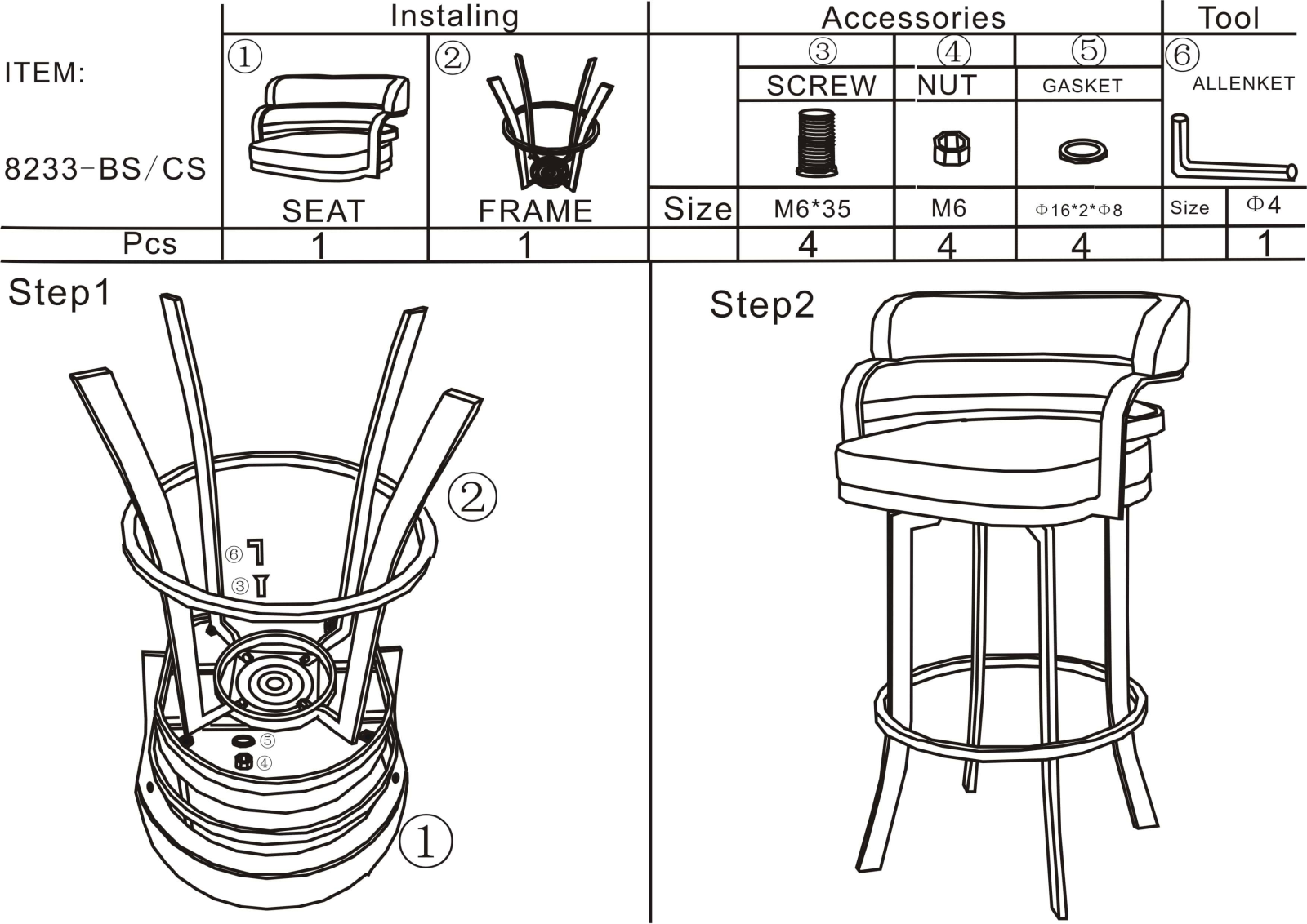 Armen Living LCPRBABLBSX Assembly Guide - ManualMachine.com