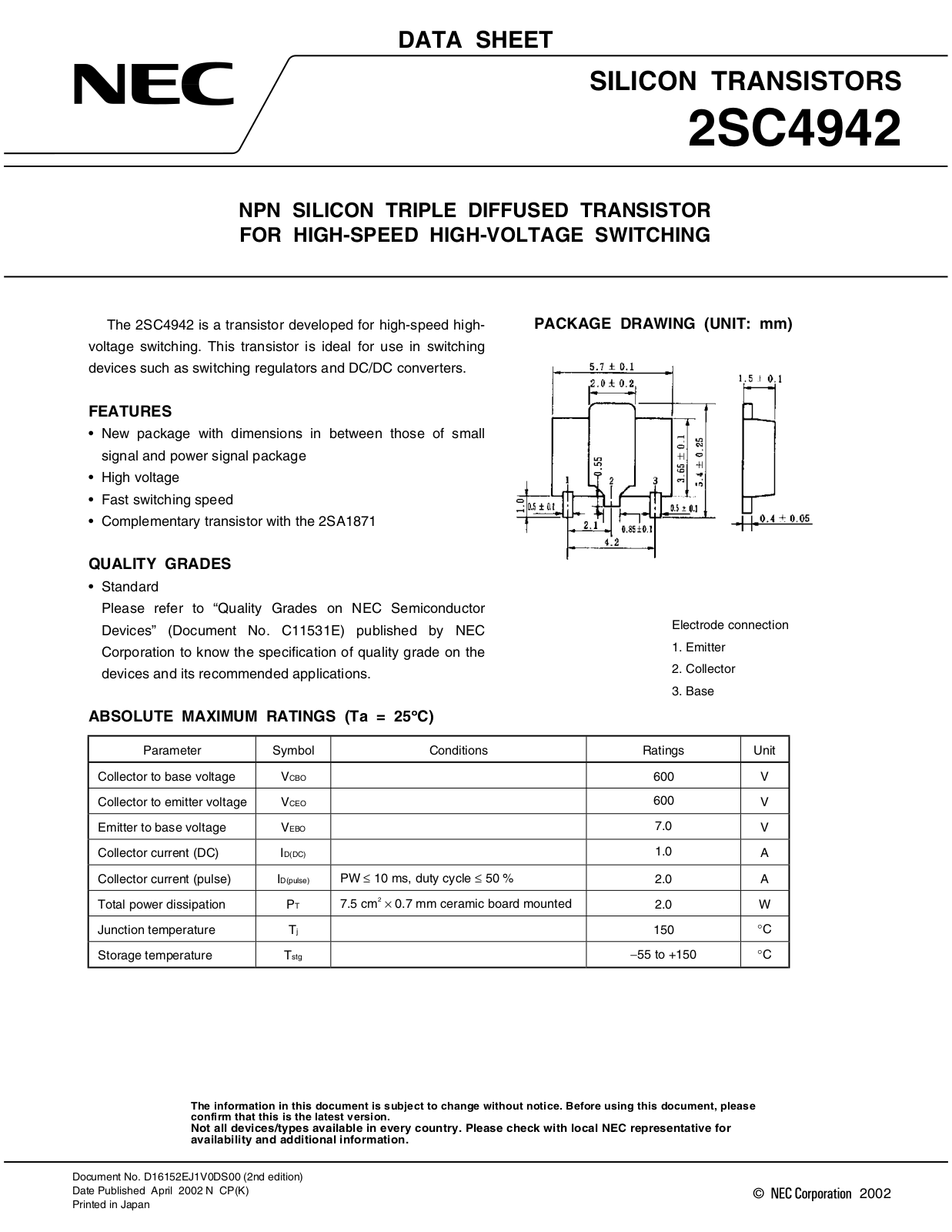 NEC 2sc4942 Datasets - ManualMachine.com