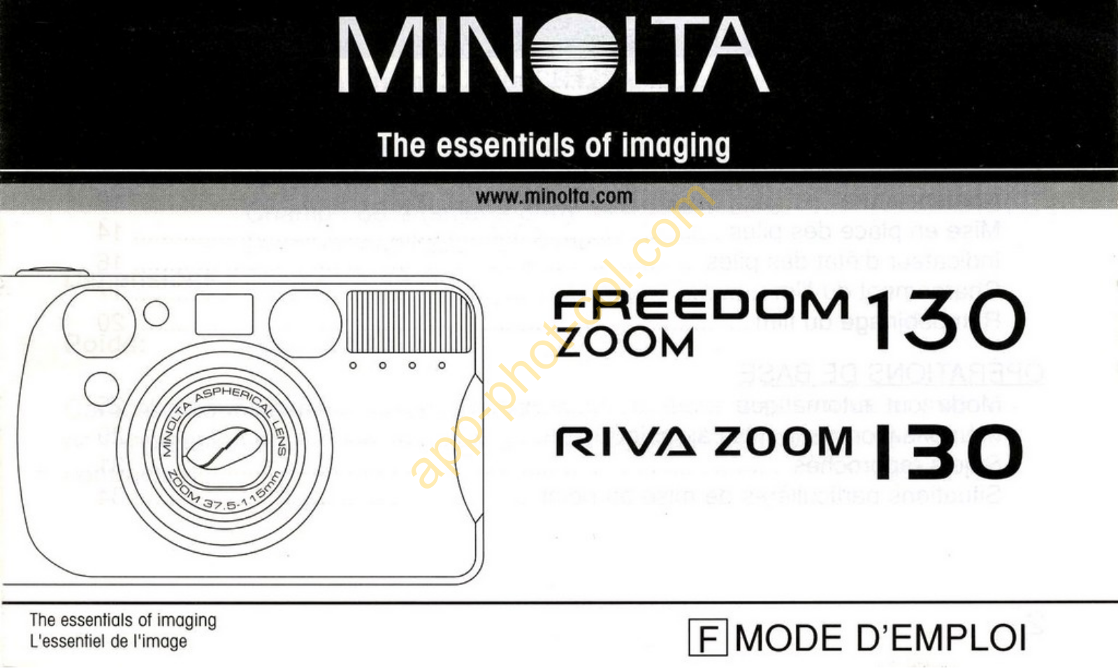 MINOLTA Freedom Zoom 130 Manuel de l’utilisateur