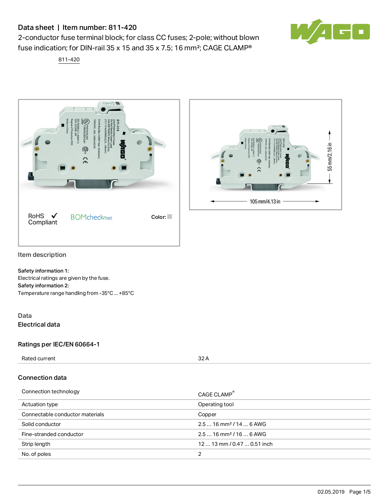 Wago 811-420 Data Sheet - ManualMachine.com