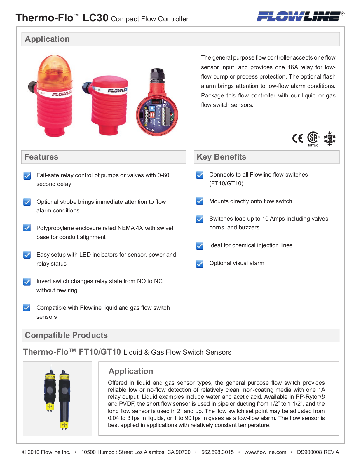 Flowline LC30 Specifications