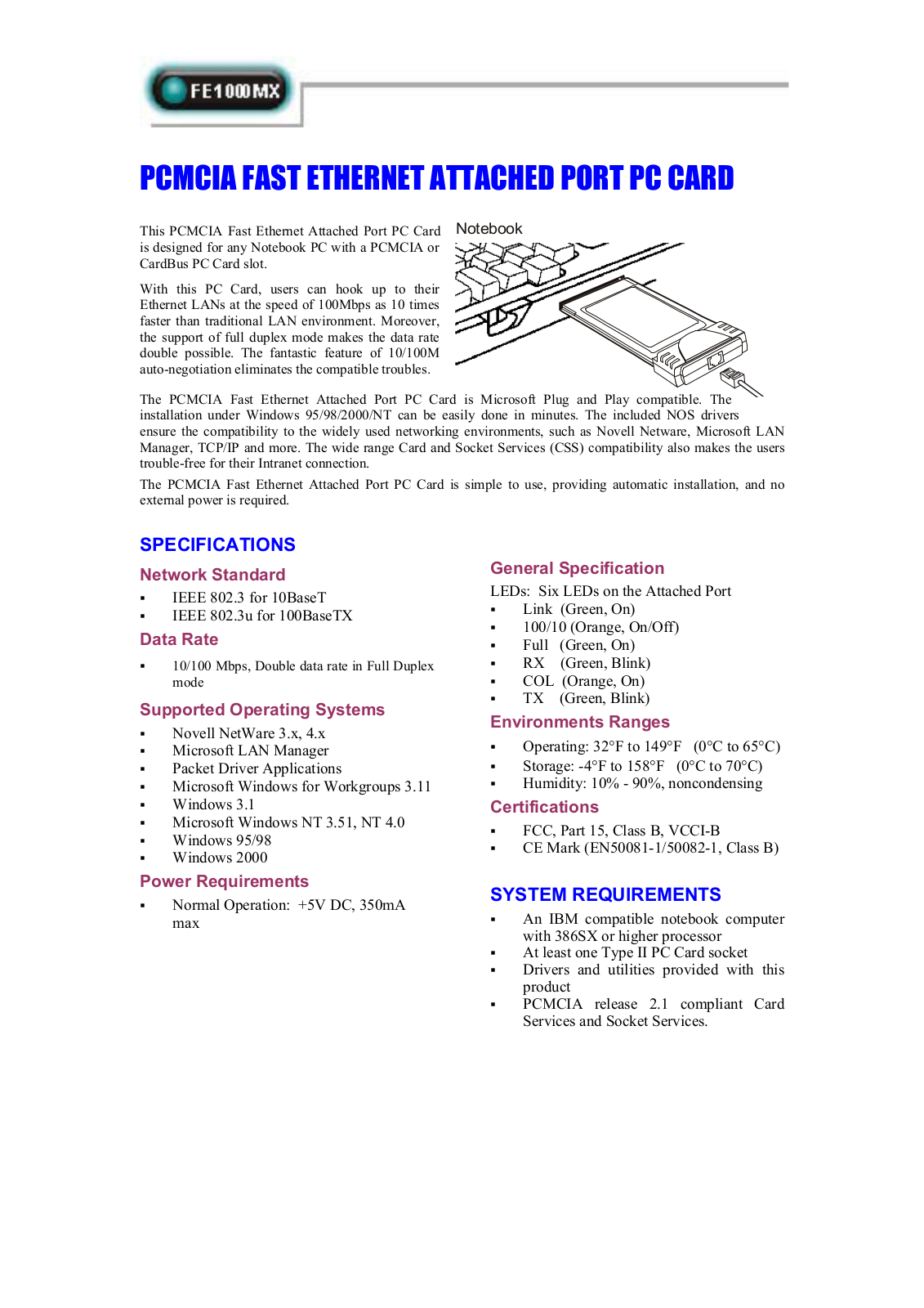 Abocom FE1000MX User Manual