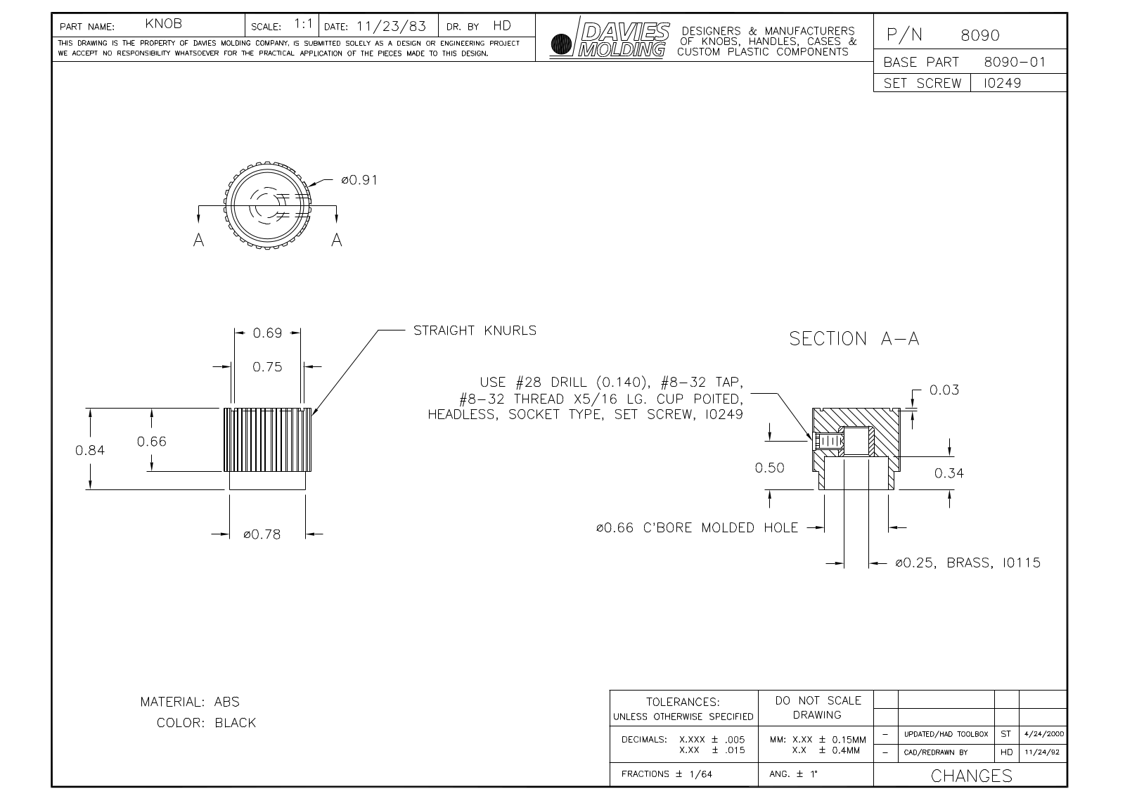 Davies Molding 8090 Reference Drawing