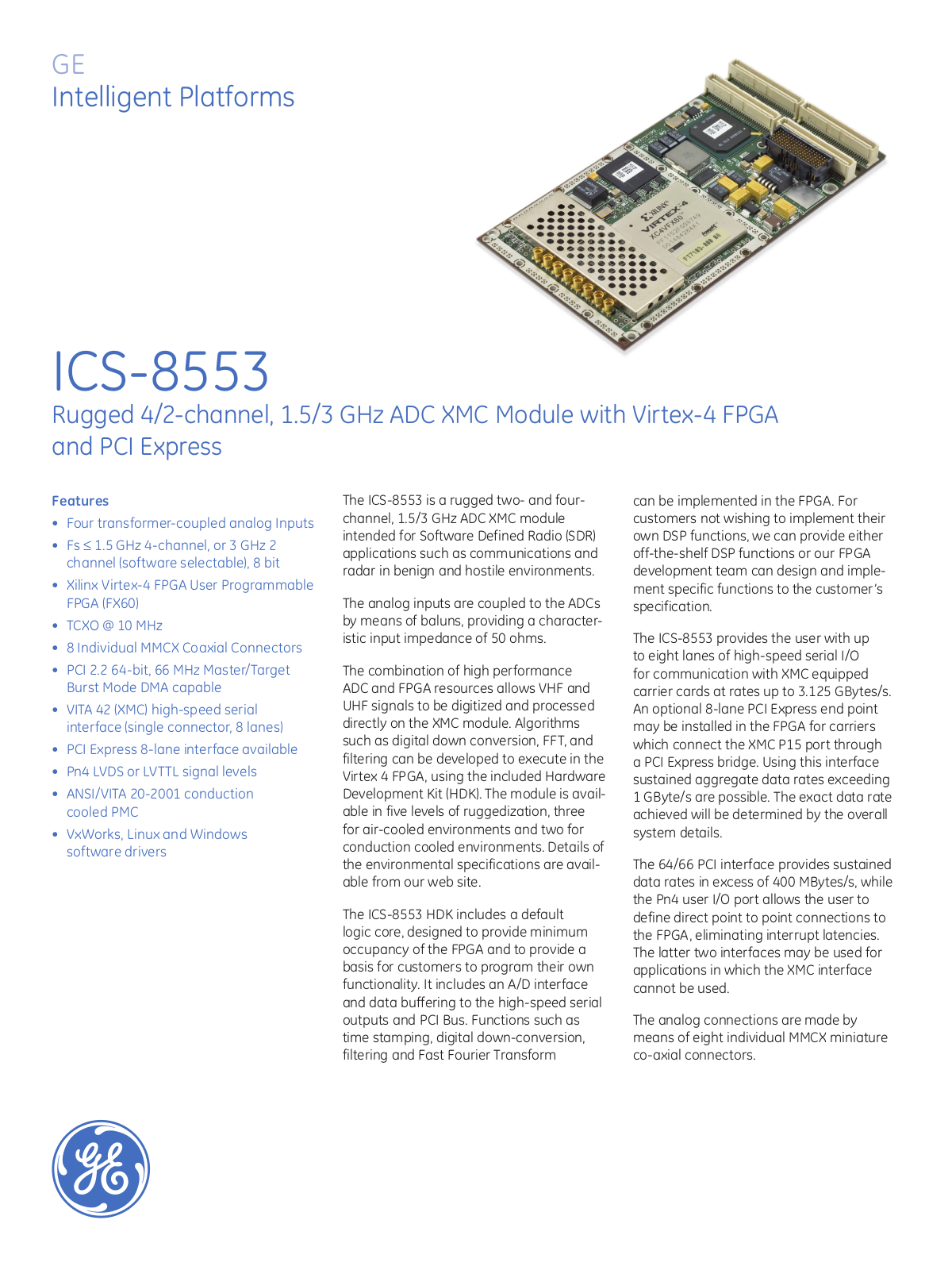 GE ICS-8553 Data Sheet