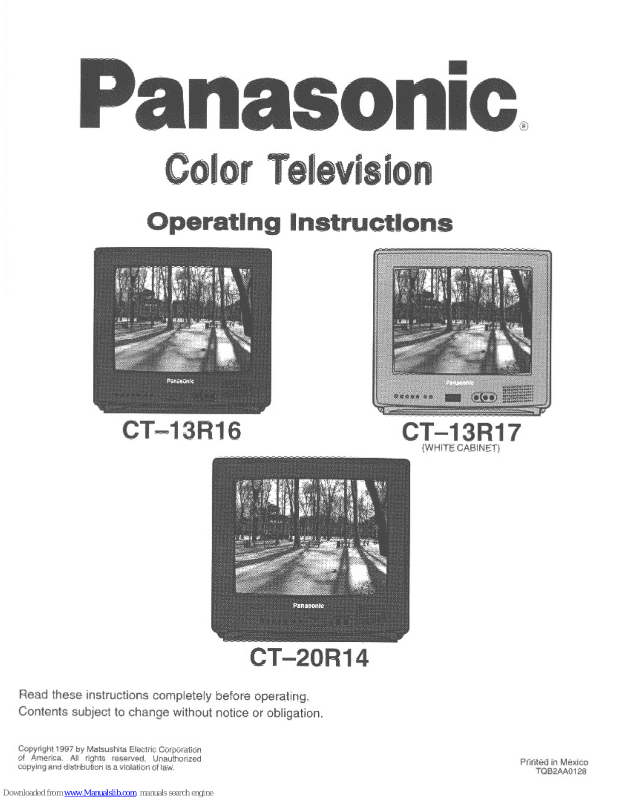 Panasonic CT-13R16, CT-13R17, CT-20R14, CT13R16V - 13