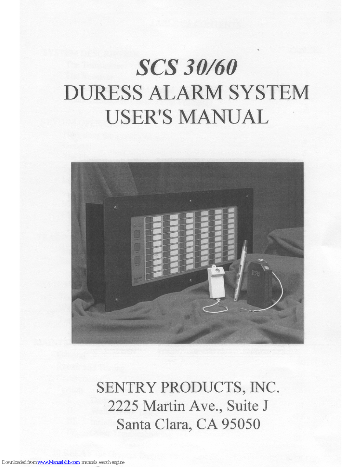 Sentry SCS 30, SCS 60 User Manual