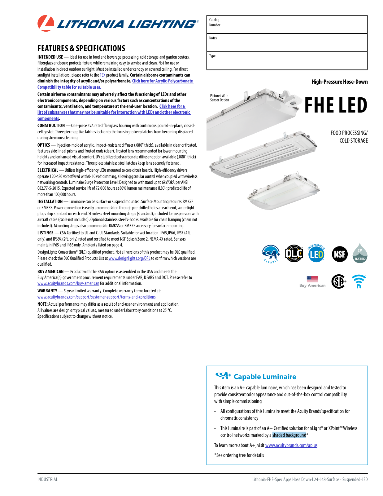 Lithonia FHE LED User Manual