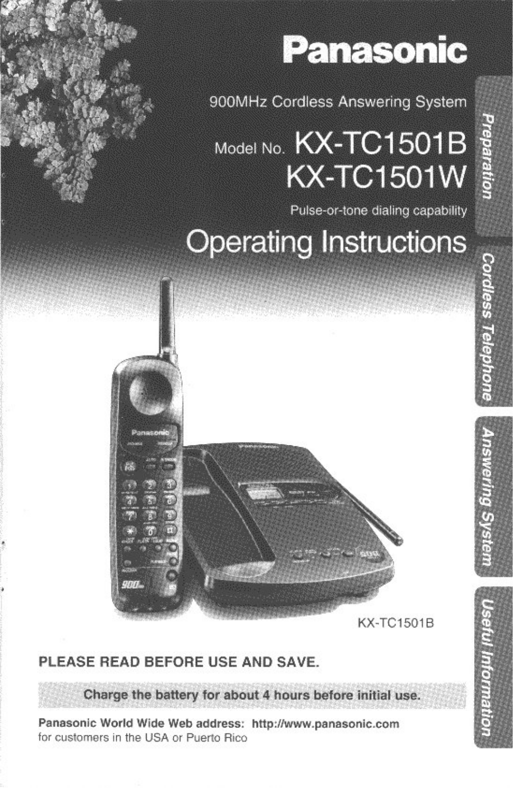 Panasonic KX-TC1501B User Manual