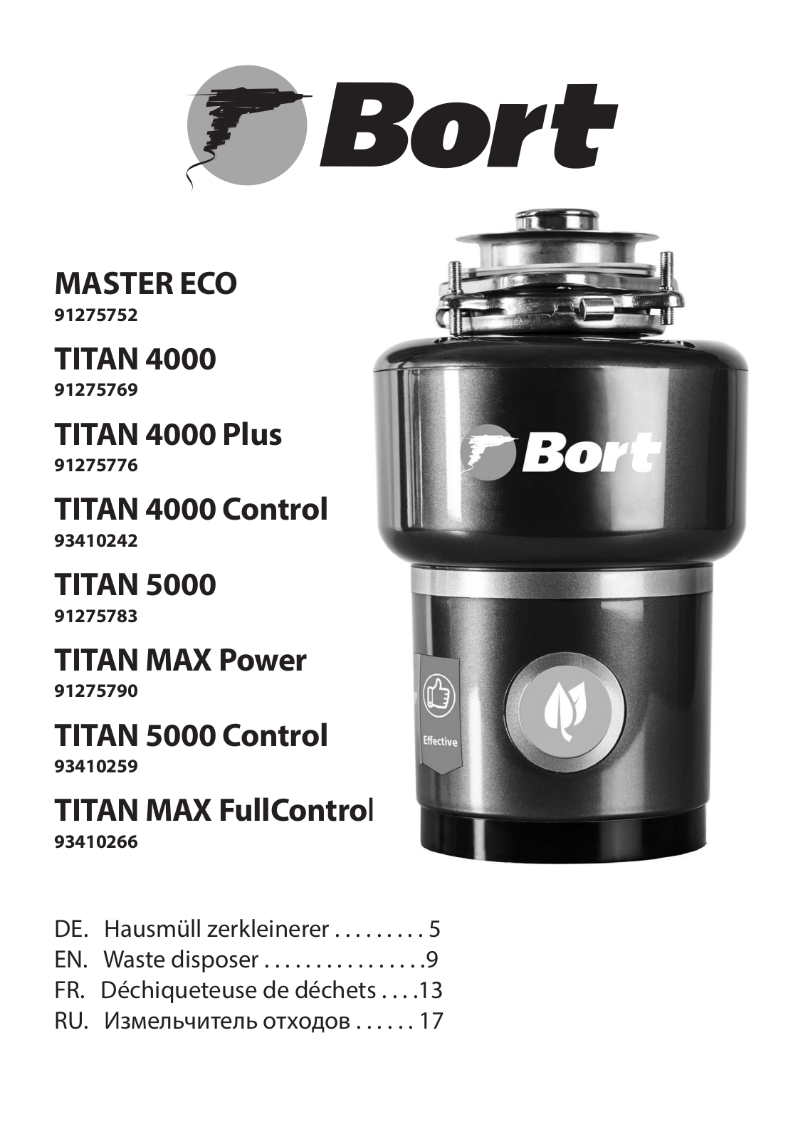 Bort TITAN 4000 Control, TITAN 5000 Control, TITAN MAX FullControl User Manual