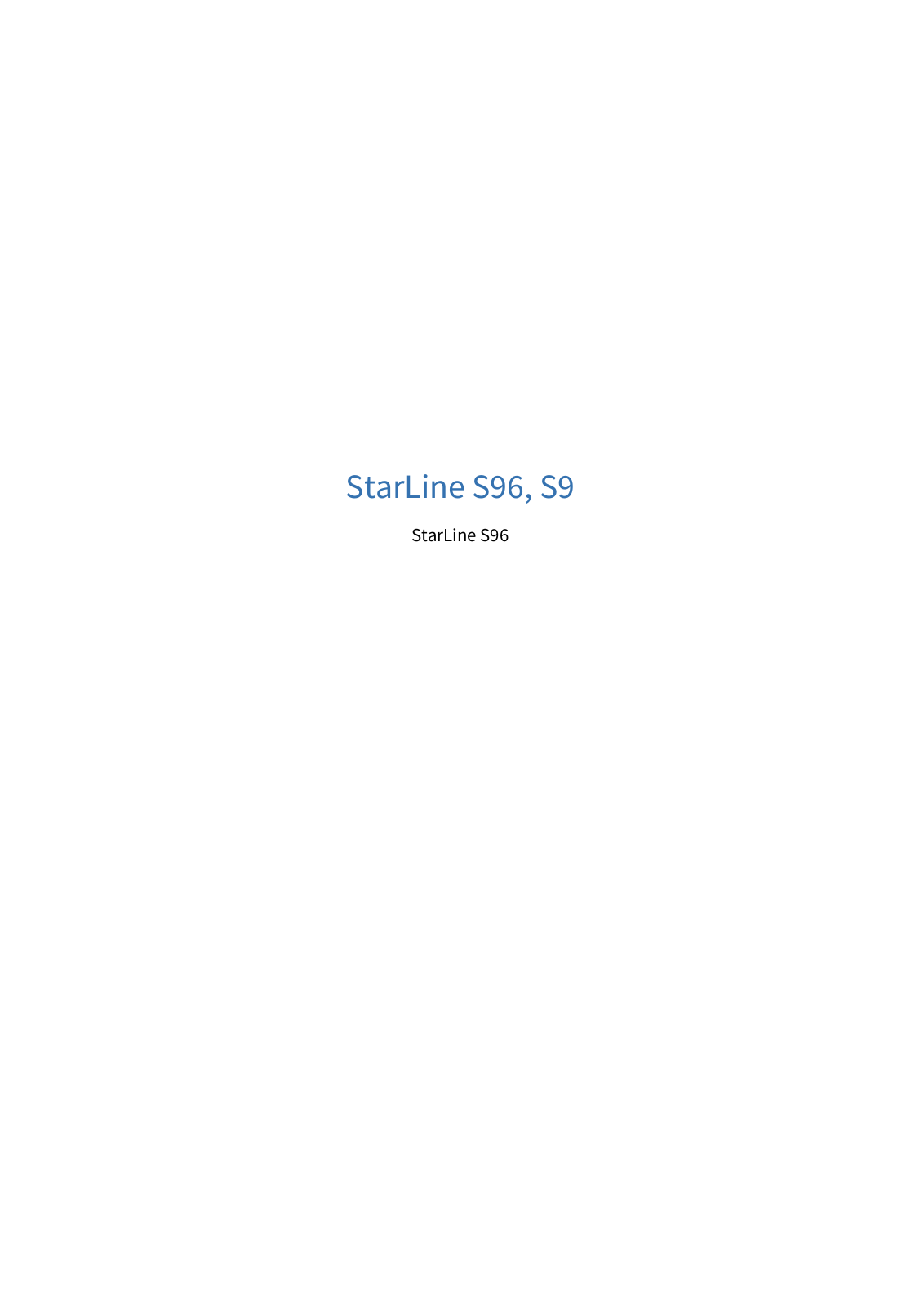 StarLine S66 User Manual